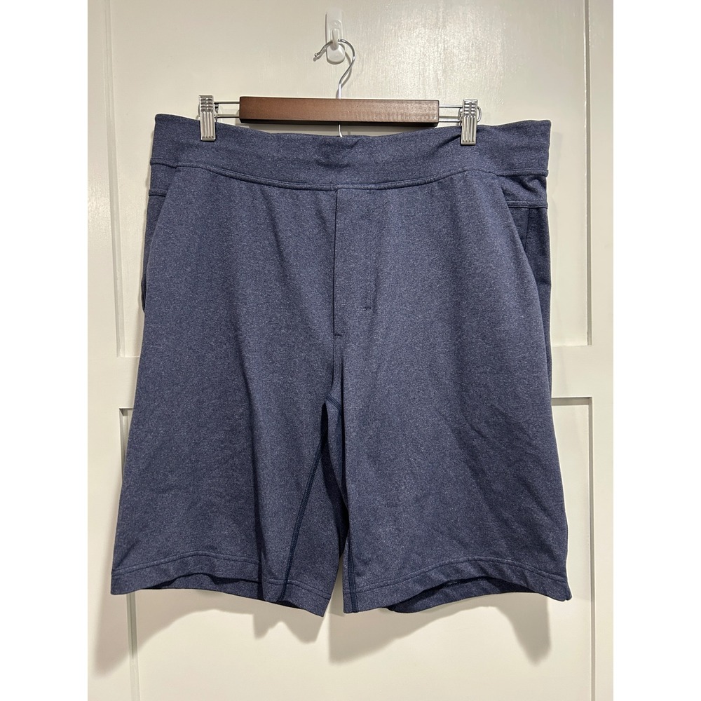 Lululemon City Sweat Shorts Mens XL Heathered Blue Navy Zipper Pocket Gym